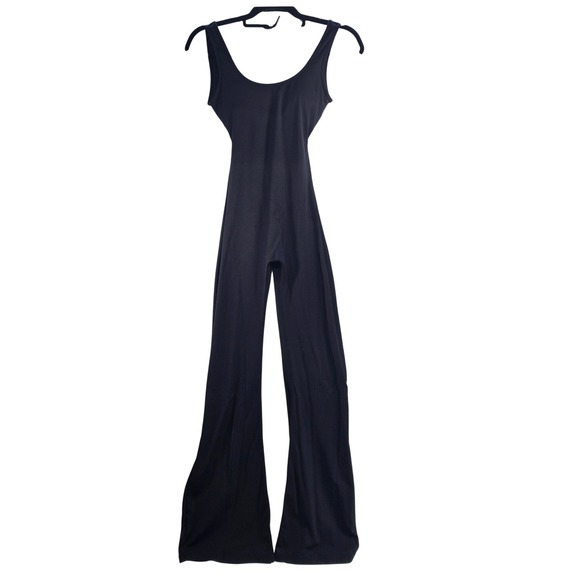 Unknown Pants - Black Sleeveless Wide Leg Jumpsuit Open Twist Back Scoop Neck Small